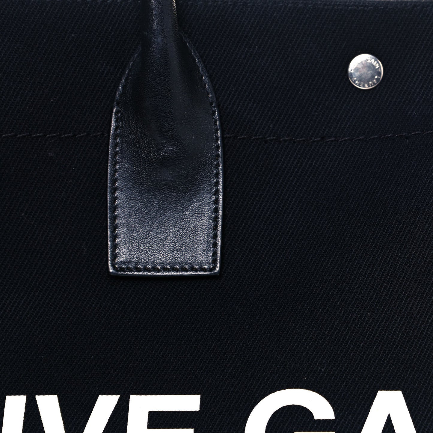 Linen Calfskin Rive Gauche Tote Black