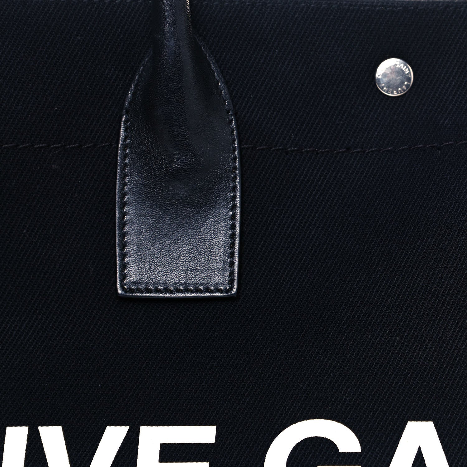 Saint Laurent Linen Calfskin Rive Gauche Tote Black 8 of 11