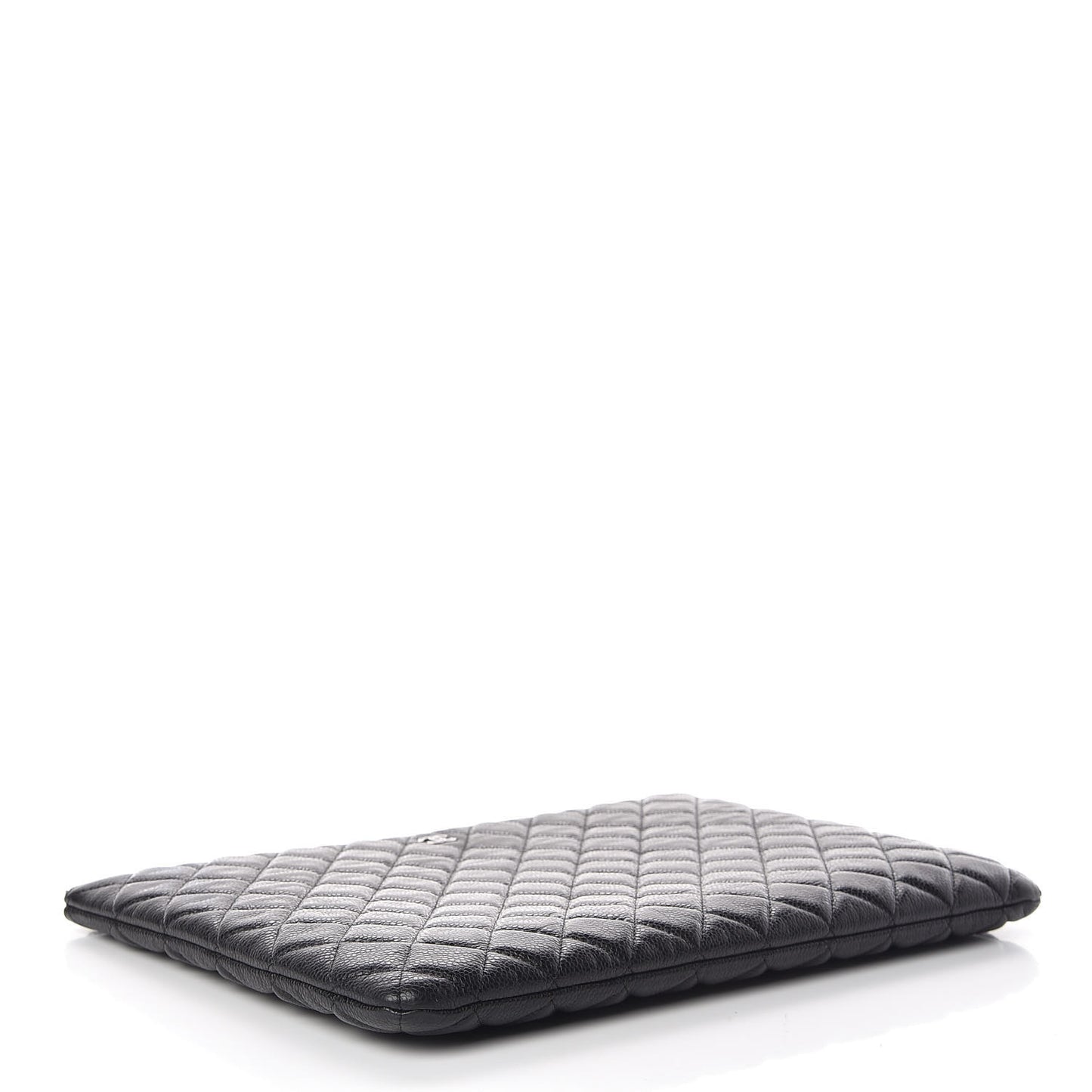 Caviar Quilted Large Cosmetic Case Black