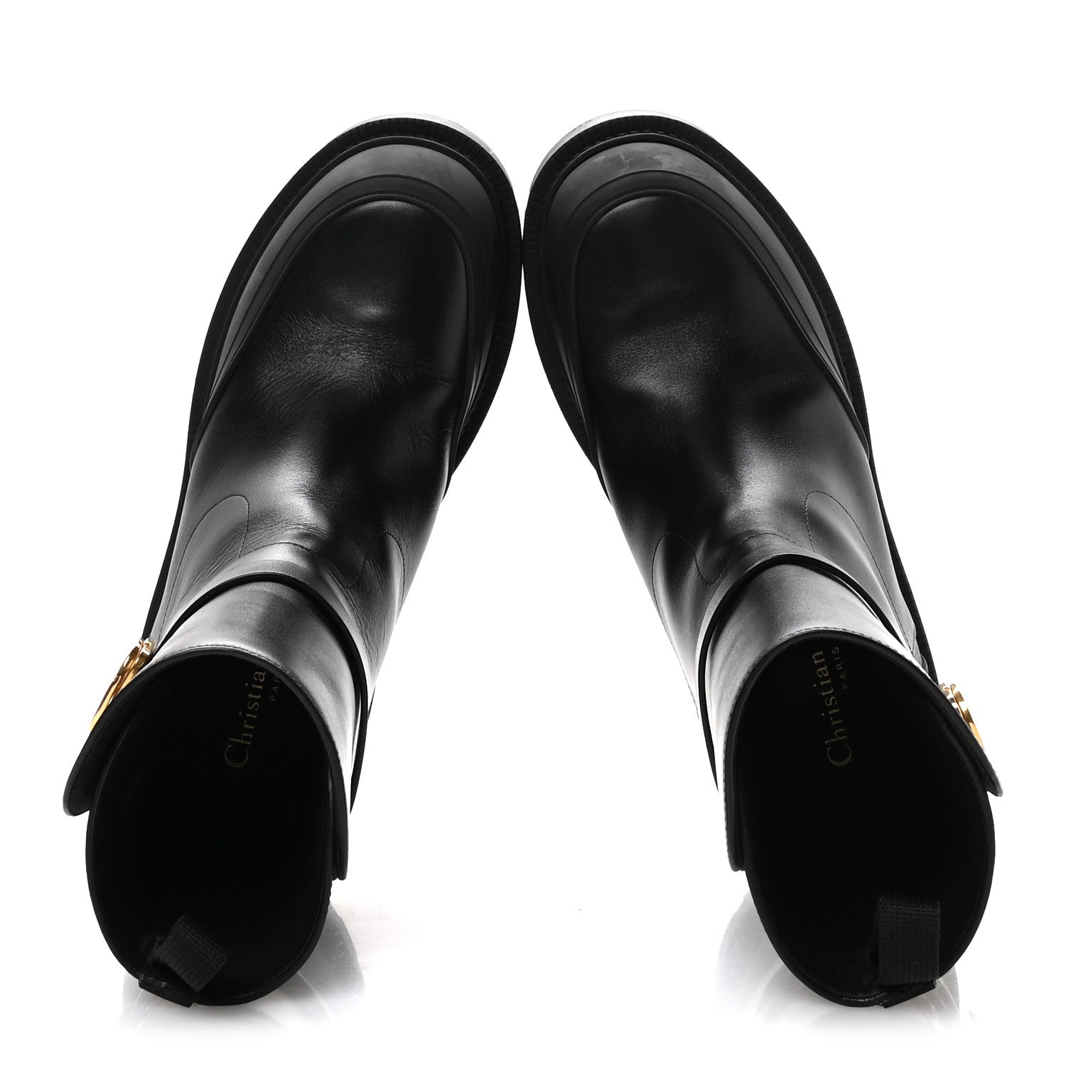 Christian Dior Calfskin Empreinte Ankle Boot 38 Black 2 of 9