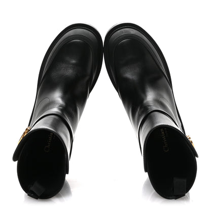 Christian Dior Calfskin Empreinte Ankle Boot 38 Black 2 of 9