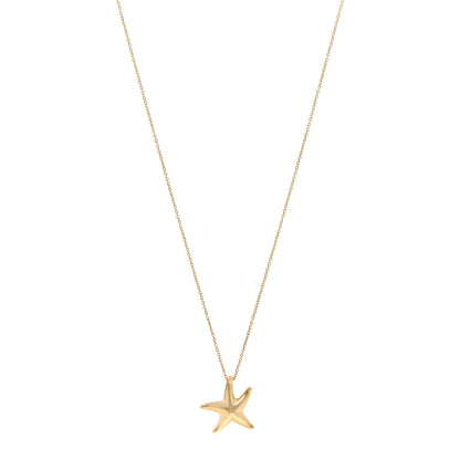 Tiffany 18K Yellow Gold 15mm Elsa Peretti Starfish Pendant Necklace 1 of 4