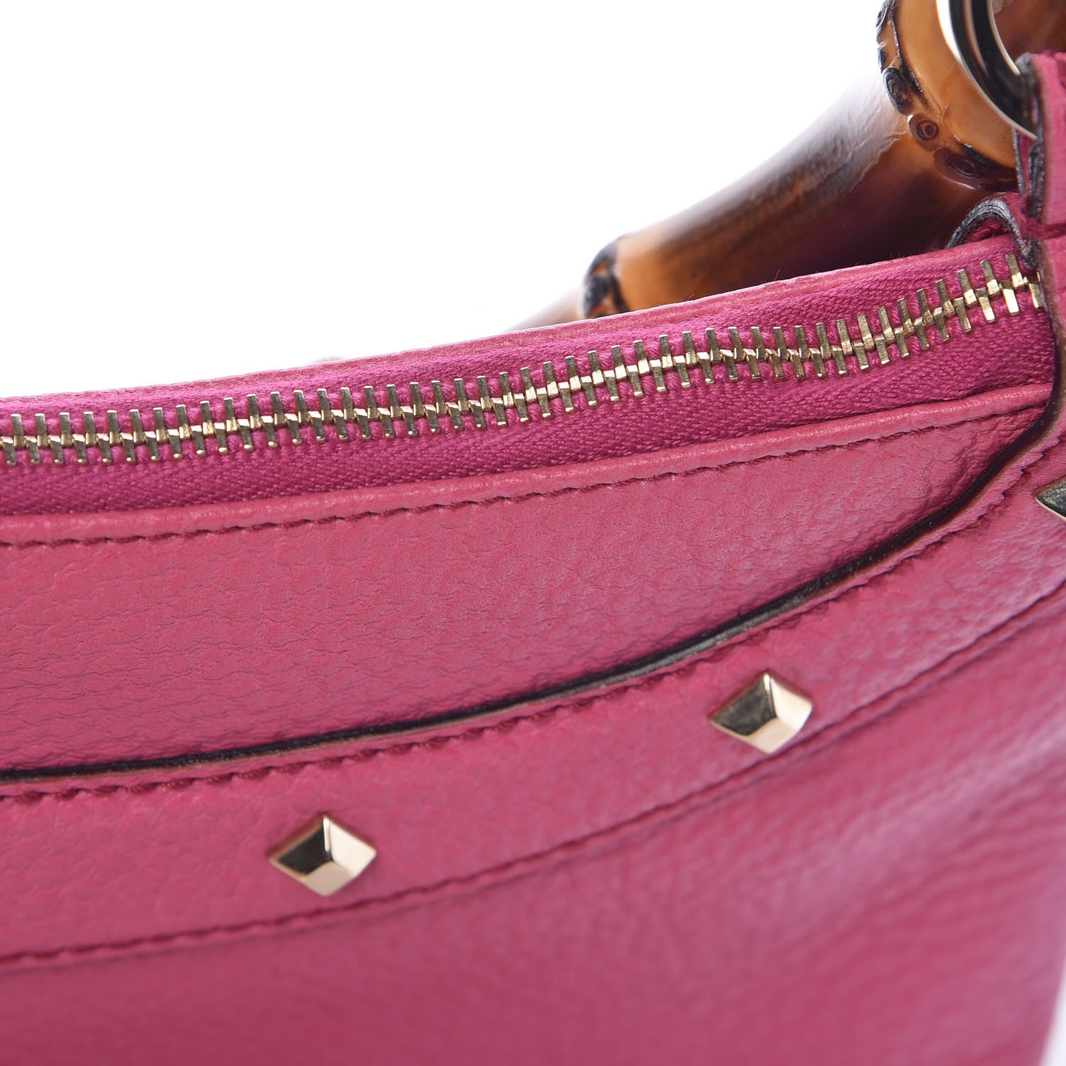 Gucci Calfskin Bamboo Anita Top Handle Bag Pink 9 of 11