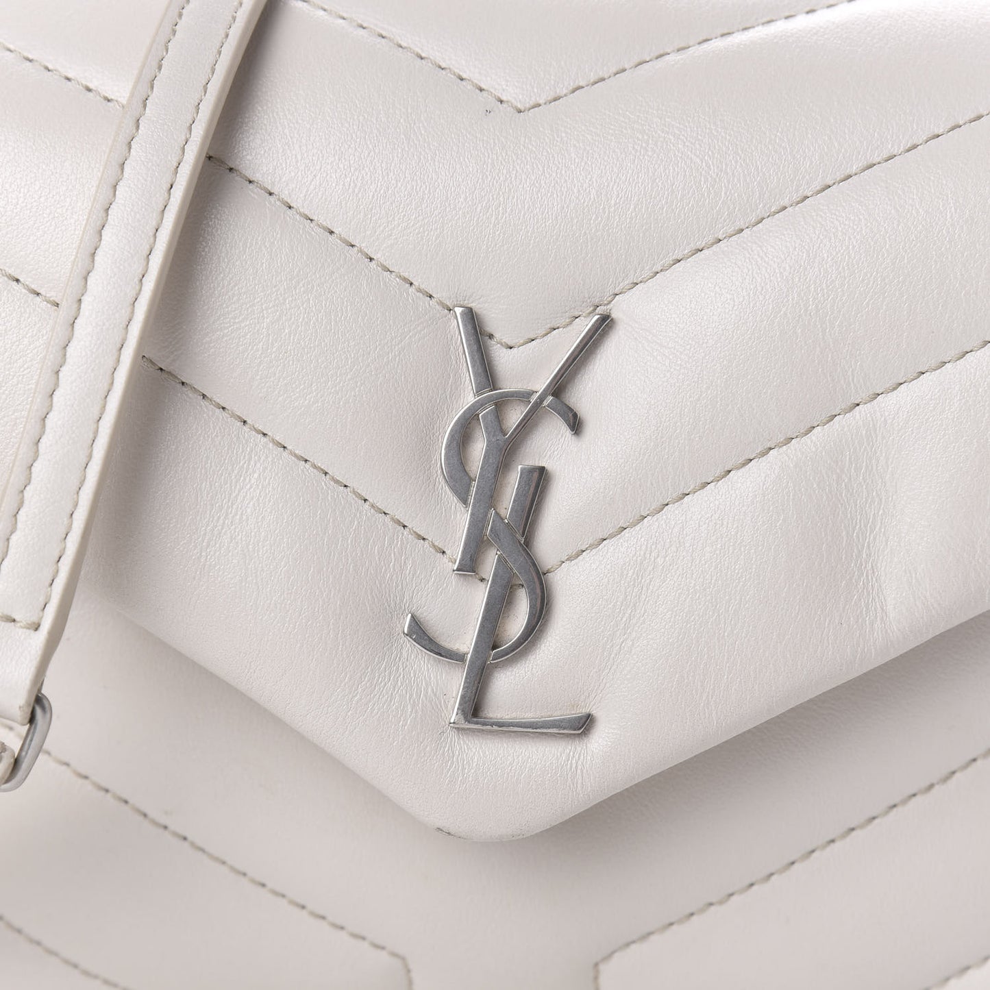 Calfskin Y Quilted Monogram Toy Loulou Crossbody Bag Ivory