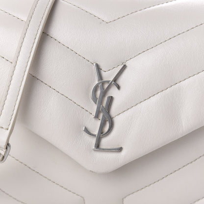 Saint Laurent Calfskin Y Quilted Monogram Toy Loulou Crossbody Bag Ivory 9 of 11