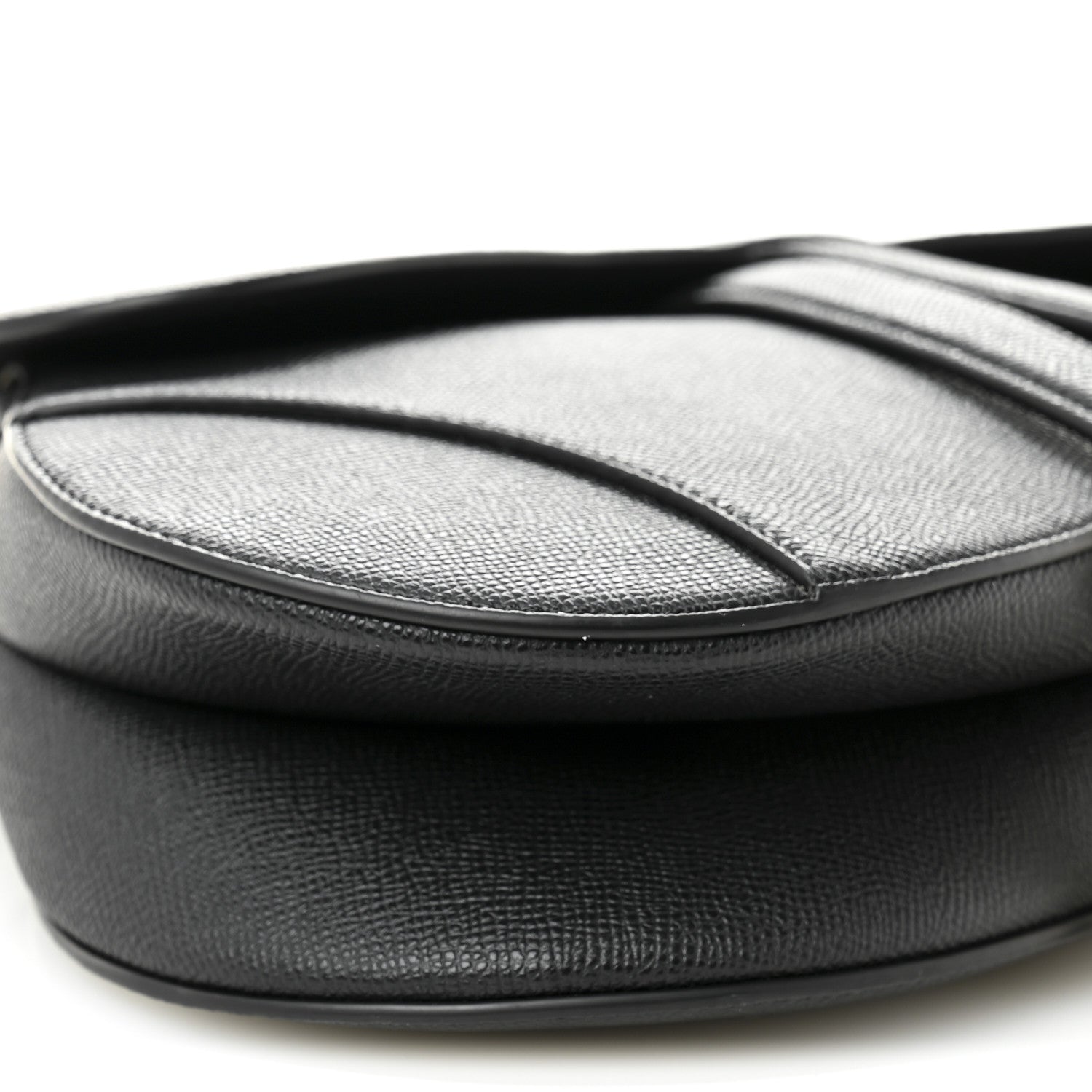 Christian Dior Grained Calfskin Saddle Bag With Strap Black 9 of 11