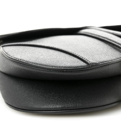 Christian Dior Grained Calfskin Saddle Bag With Strap Black 9 of 11