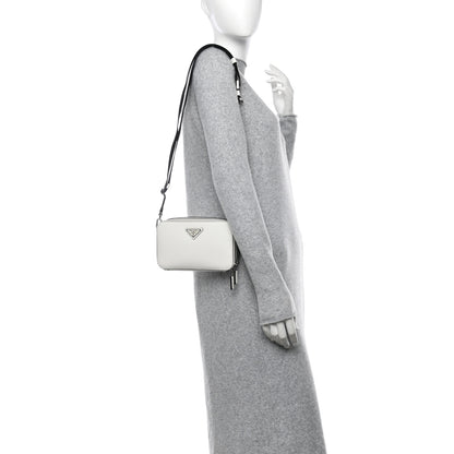 Prada Saffiano Travel Small Brique Crossbody Bag White 2 of 9