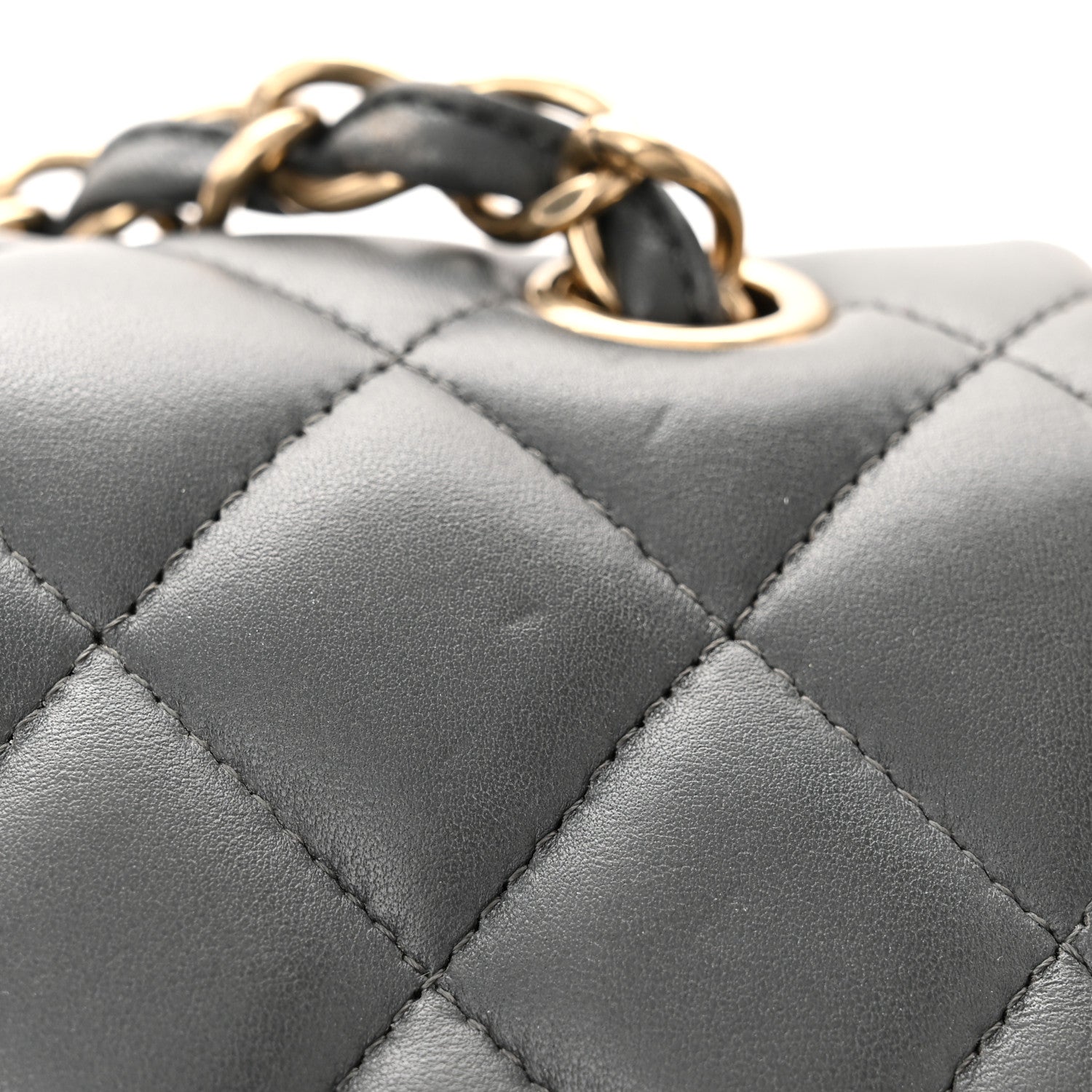 Chanel Lambskin Quilted Jumbo Double Flap Dark Grey 14 of 16