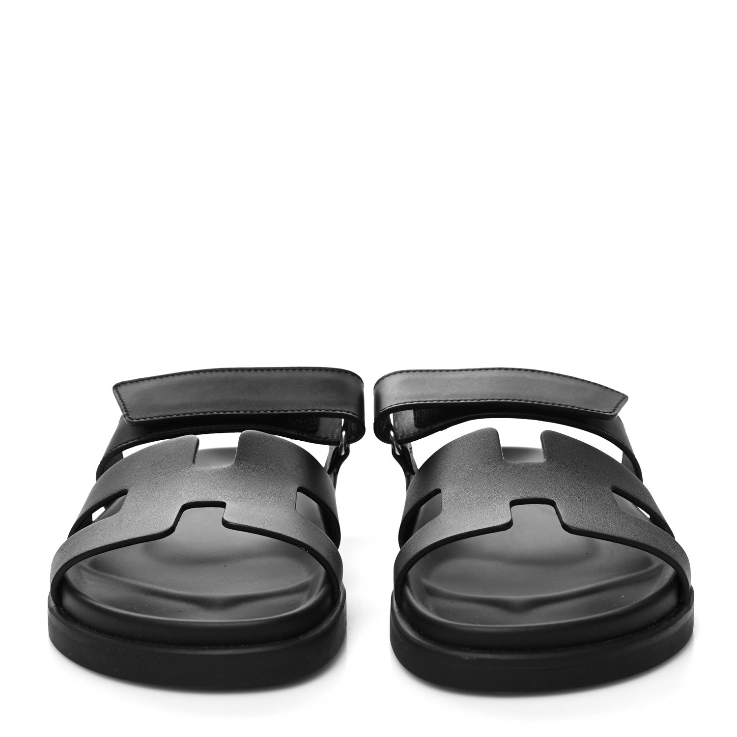 Hermes Calfskin Womens Chypre Sandals 38 Black 2 of 9