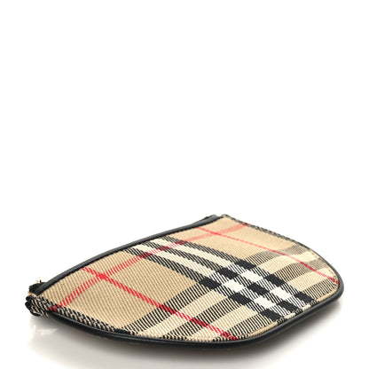 Burberry Cotton Calfskin Vintage Check Small Olympia Zip Pouch Archive Beige 4 of 6