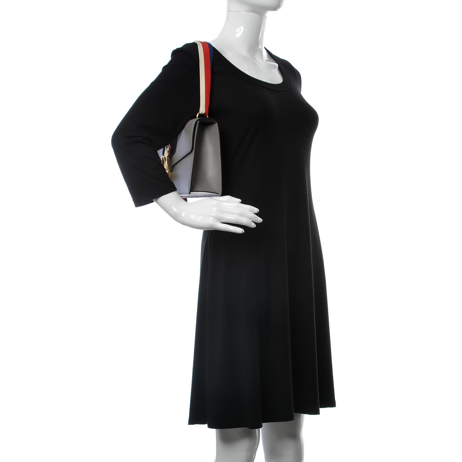 Gucci Calfskin Small Sylvie Shoulder Bag Deep Grey 2 of 7