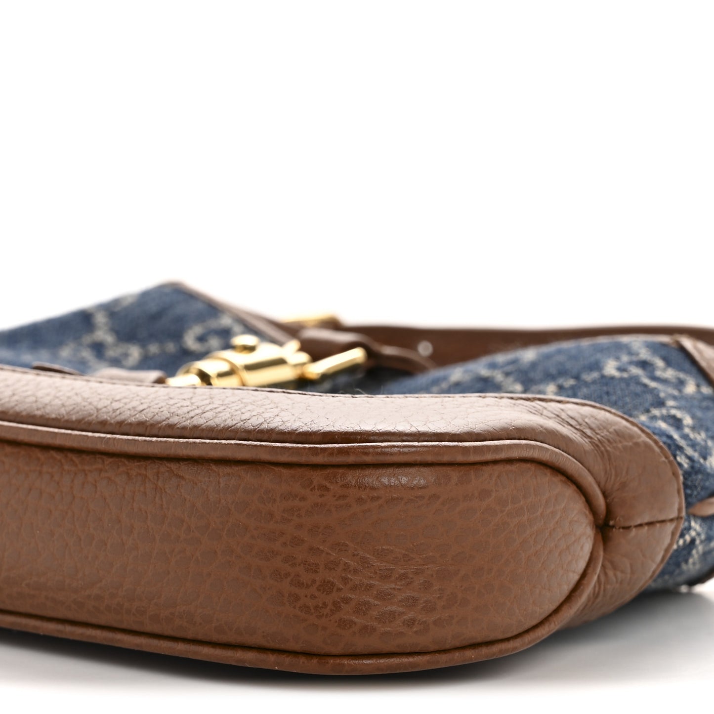 New Denim GG Monogram Calfskin Mini Jackie 1961 Hobo Blue Tea Cuir