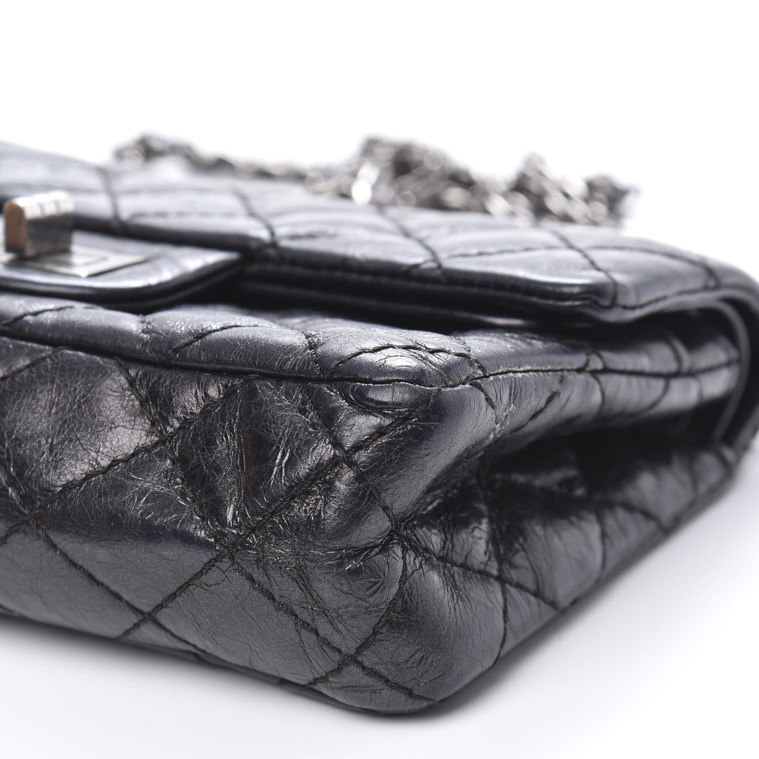 Chanel Iridescent Calfskin Quilted 2.55 Reissue 224 Flap Black 9 of 13