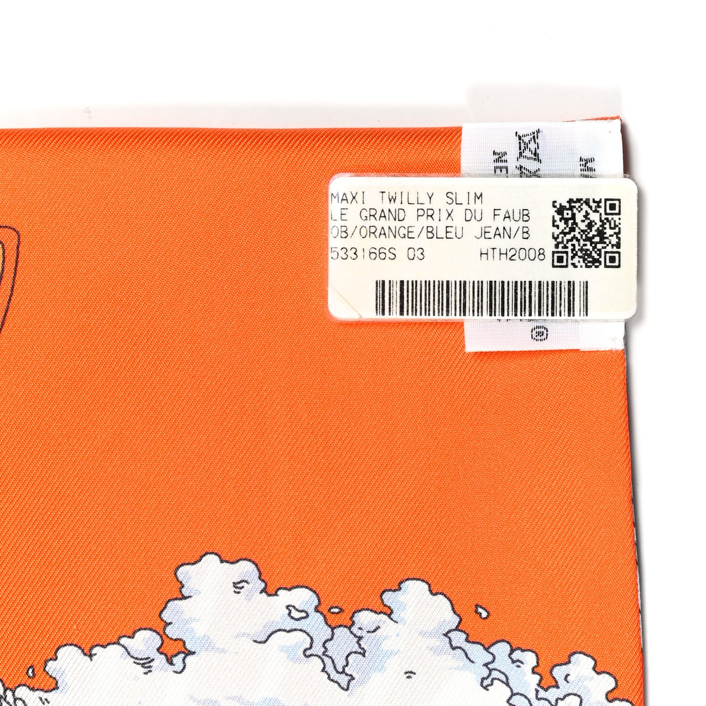 Silk Le Grand Prix du Faubourg Maxi Twilly Slim Orange Bleu Jean