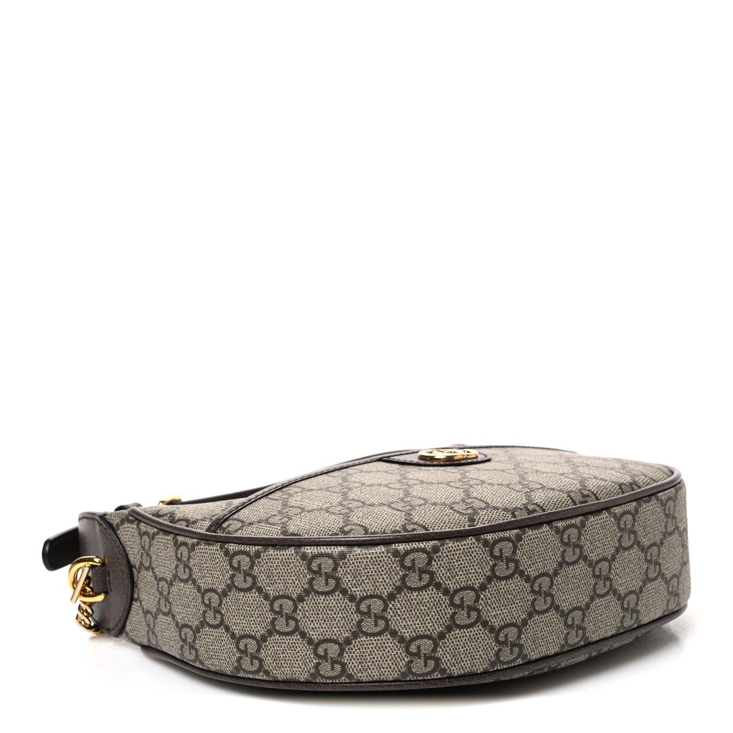 Gucci GG Supreme Monogram Textured Dollar Calfskin Small Ophidia Shoulder Bag Beige Ebony New Acero 4 of 10