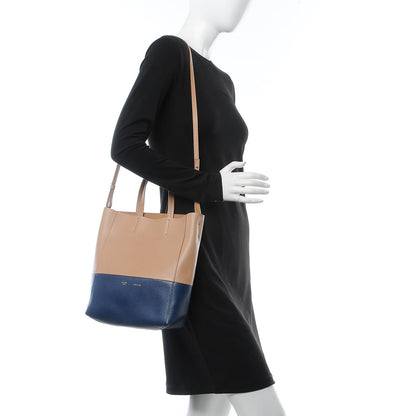 Celine Grained Calfskin Small Vertical Bi-Cabas Nude Deepsea 3 of 12