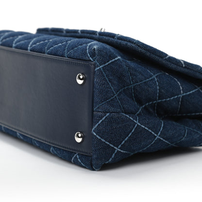 Chanel Denim Quilted Small Coco Handle Flap Blue 7 of 10