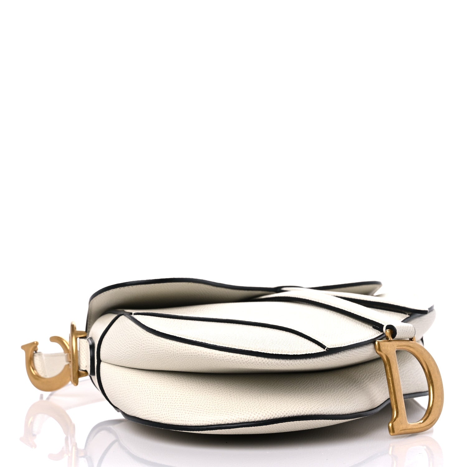 Christian Dior Grained Calfskin Saddle Bag White 4 of 9