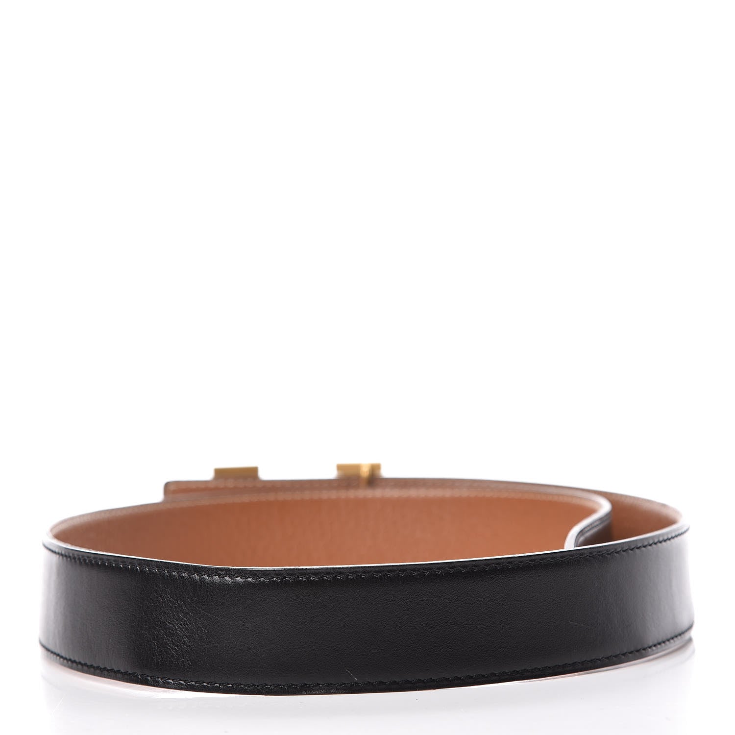 Hermes Box Togo 32mm H Belt 80 Black Gold 3 of 7