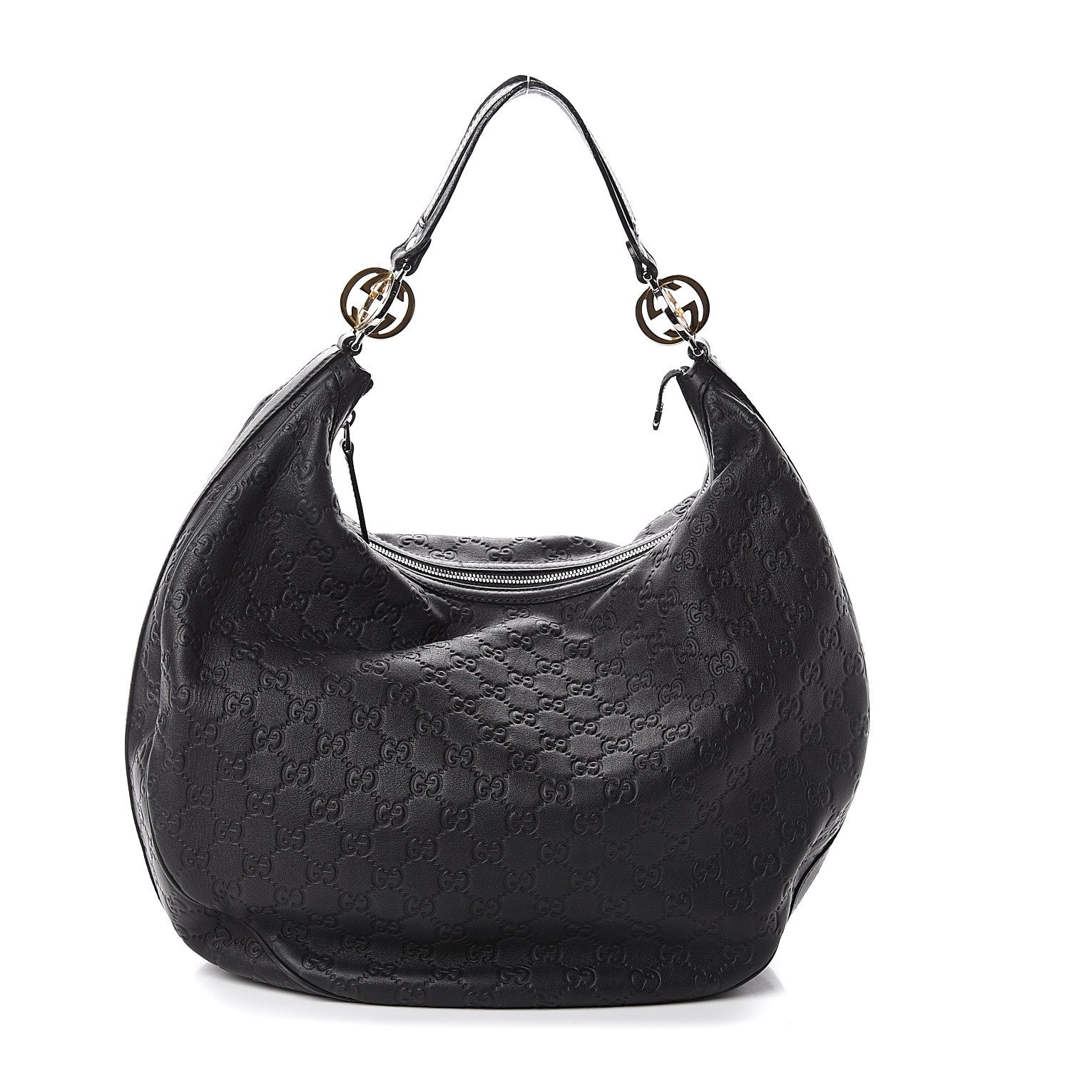 Gucci Guccissima Large GG Twins Hobo Black 1 of 8