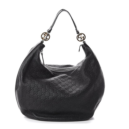 Gucci Guccissima Large GG Twins Hobo Black 1 of 8