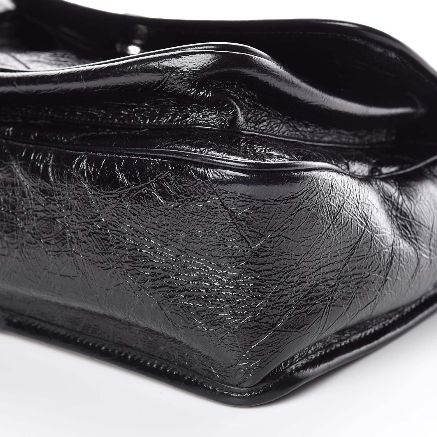 Saint Laurent Crinkled Calfskin Matelasse Monogram Medium Niki Chain Satchel Black 10 of 10