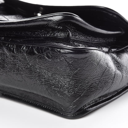 Saint Laurent Crinkled Calfskin Matelasse Monogram Medium Niki Chain Satchel Black 10 of 10
