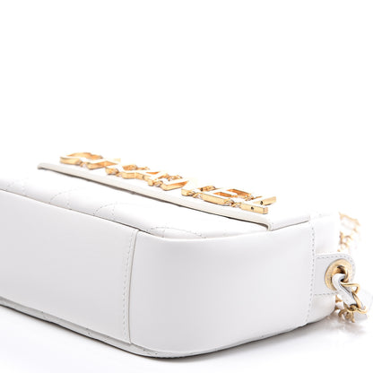 Chanel Calfskin Quilted Enchained Camera Case Bag White 8 of 10