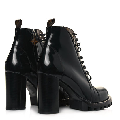 Louis Vuitton Patent Calfskin Monogram Star Trail Ankle Boots 41 Black 4 of 6