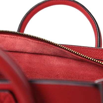 Celine Drummed Calfskin Nano Luggage Red 14 of 27