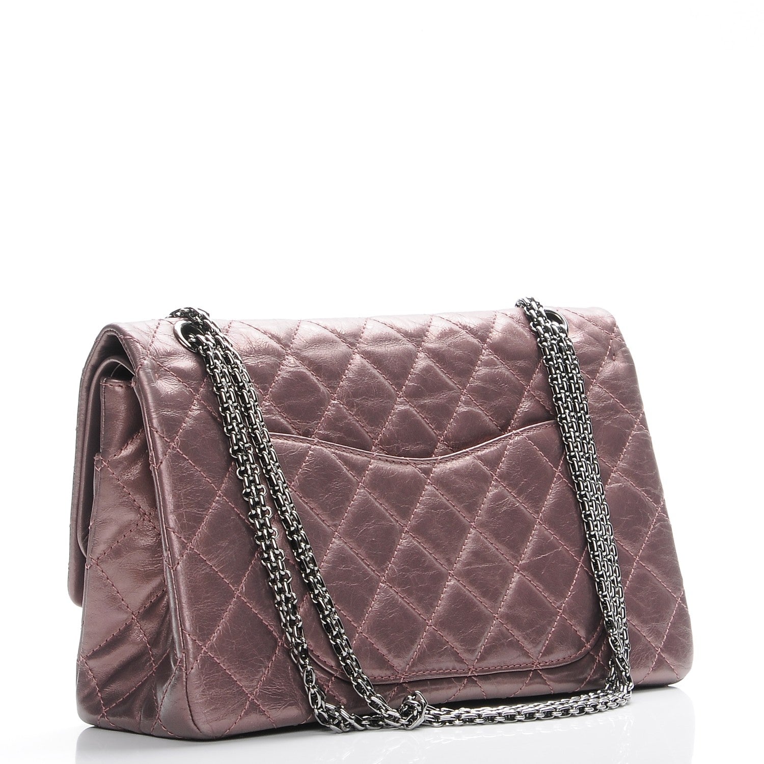 Chanel Metallic Aged Calfskin Quilted 2.55 Reissue 227 Flap Rose Fonce 3 of 8