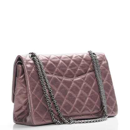 Chanel Metallic Aged Calfskin Quilted 2.55 Reissue 227 Flap Rose Fonce 3 of 8