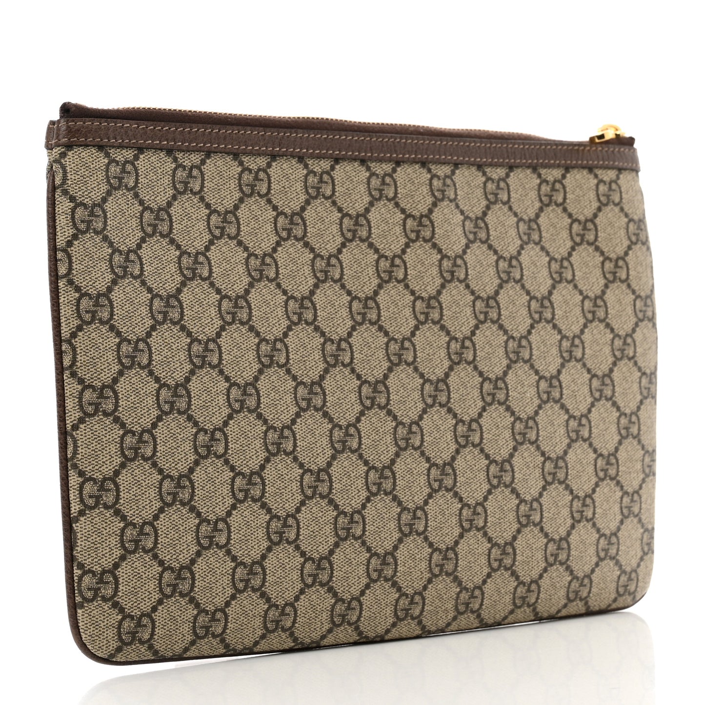 GG Supreme Monogram Large Ophidia Pouch Clutch Brown