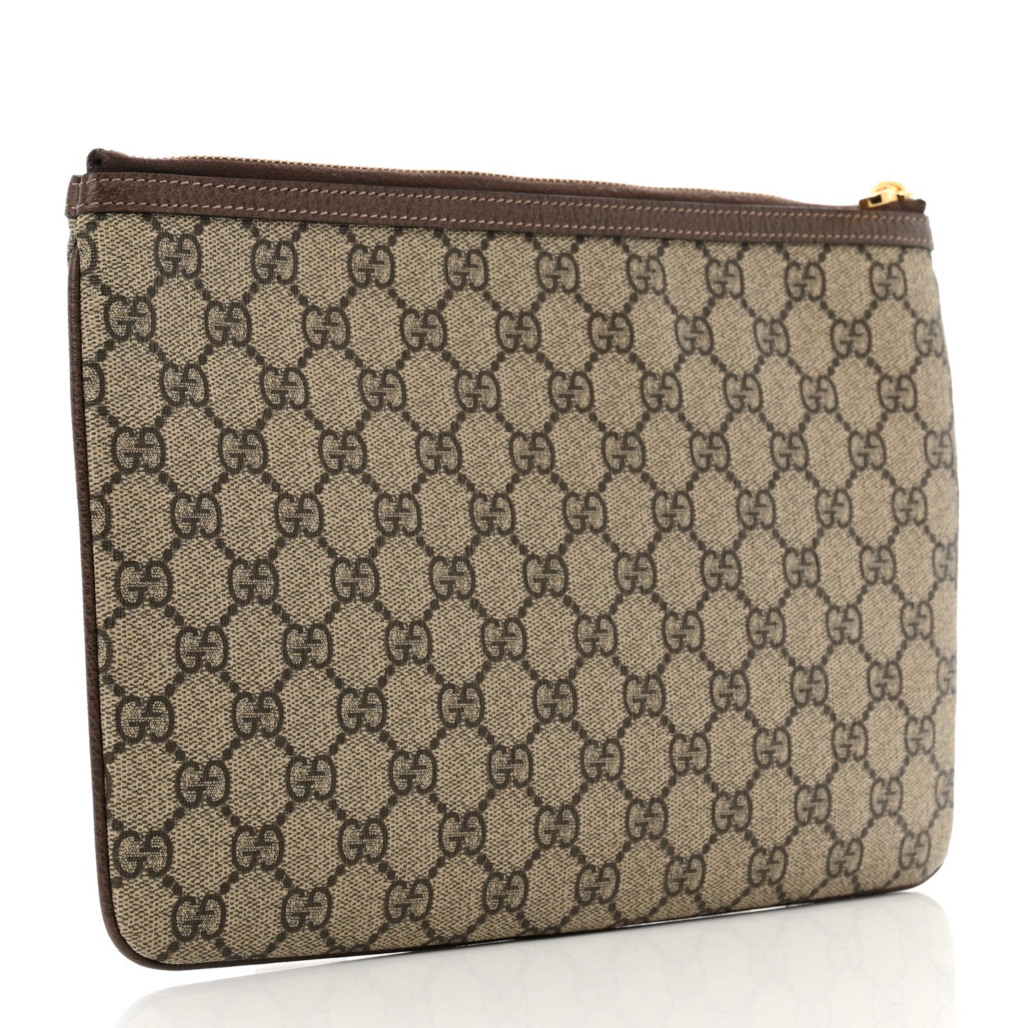 Gucci GG Supreme Monogram Large Ophidia Pouch Clutch Brown 3 of 10