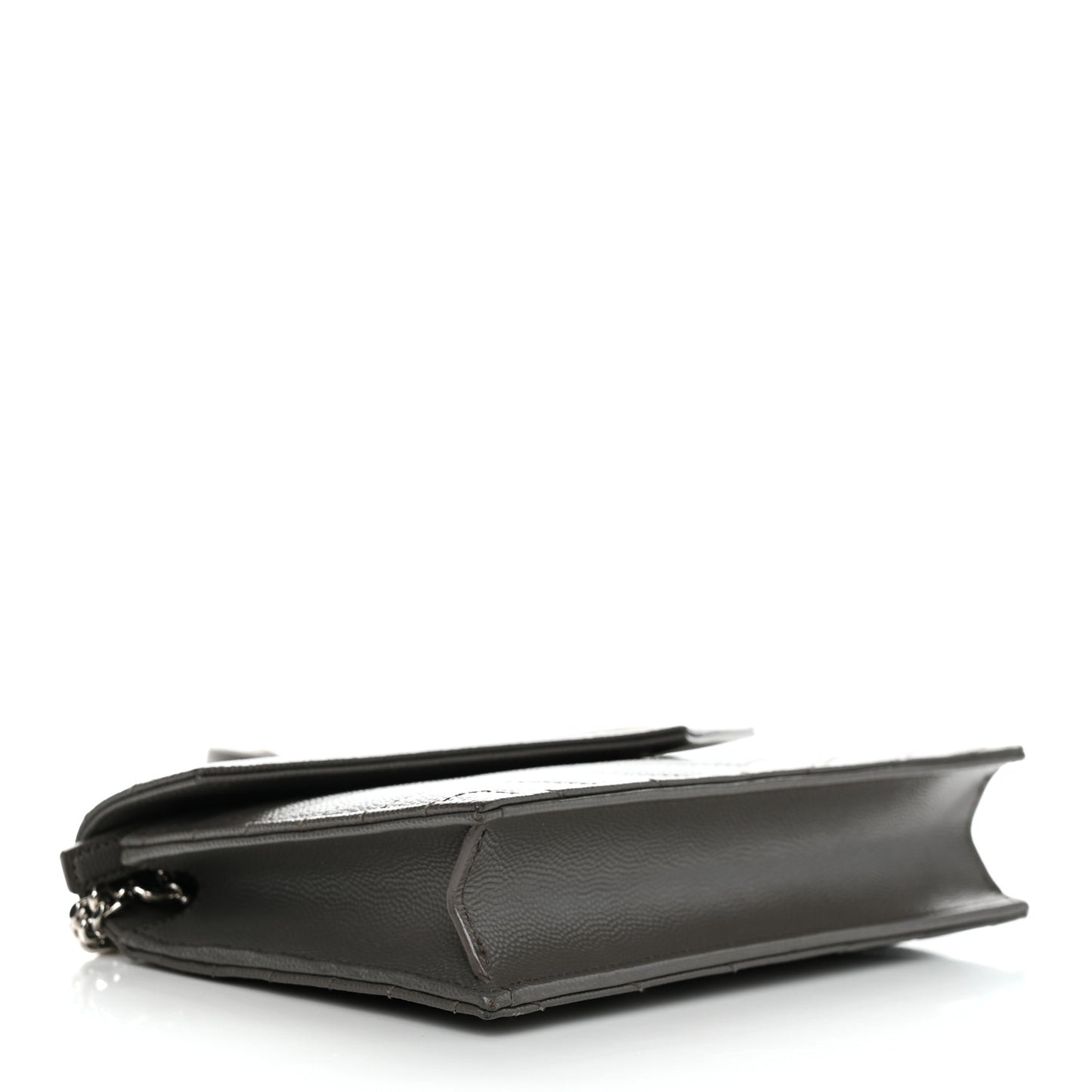 Grain De Poudre Matelasse Chevron Monogram Envelope Chain Wallet Coal