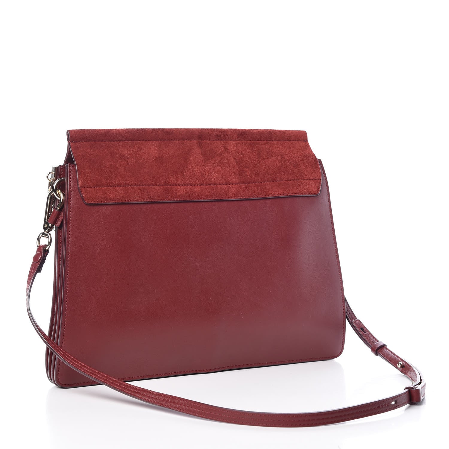 Chloe Calfskin Suede Medium Faye Shoulder Bag Plum Purple 3 of 11