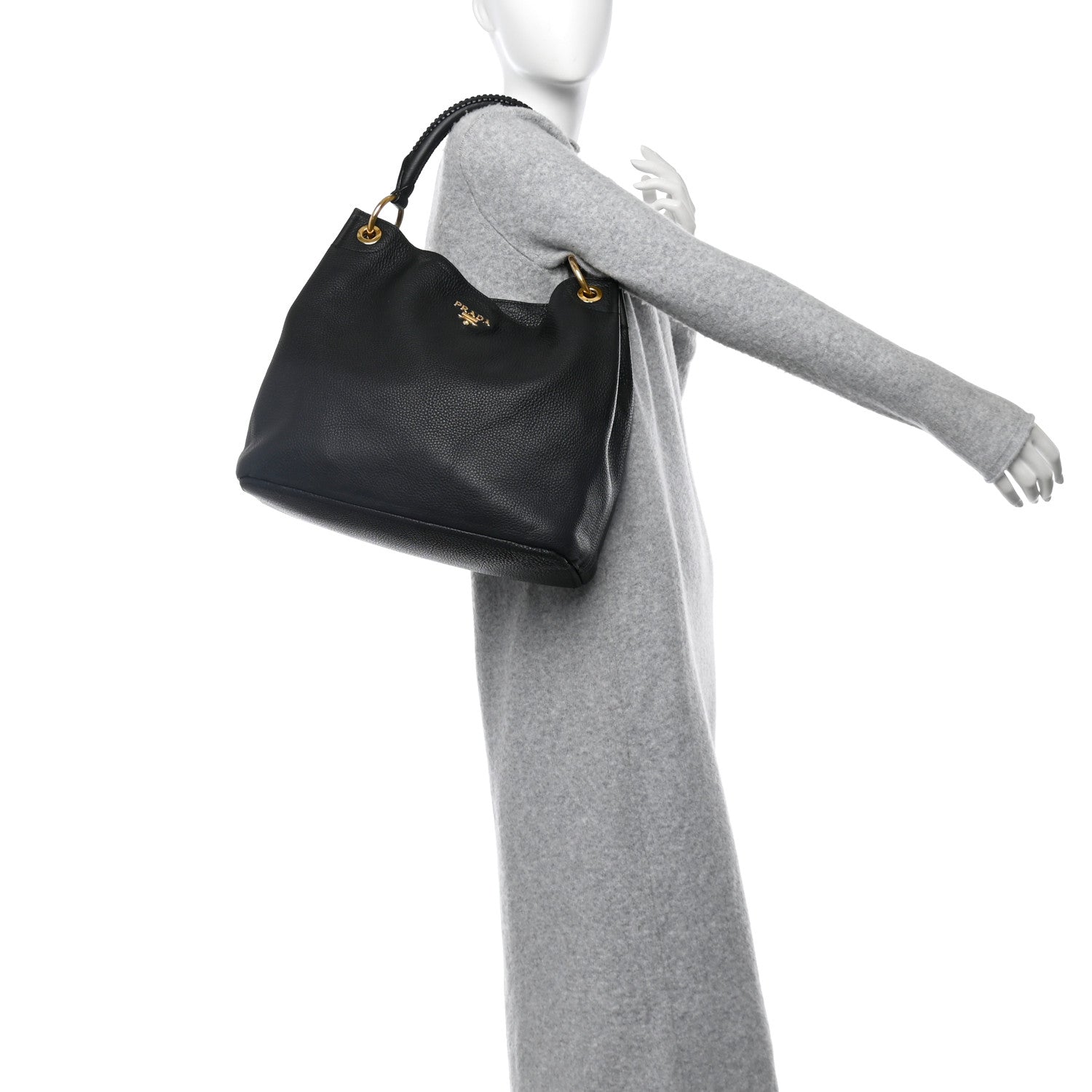 Prada Vitello Daino Hobo Black 2 of 13