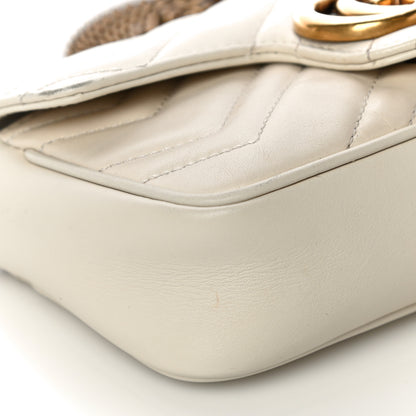 Gucci Calfskin Matelasse Super Mini GG Marmont Shoulder Bag White 9 of 15