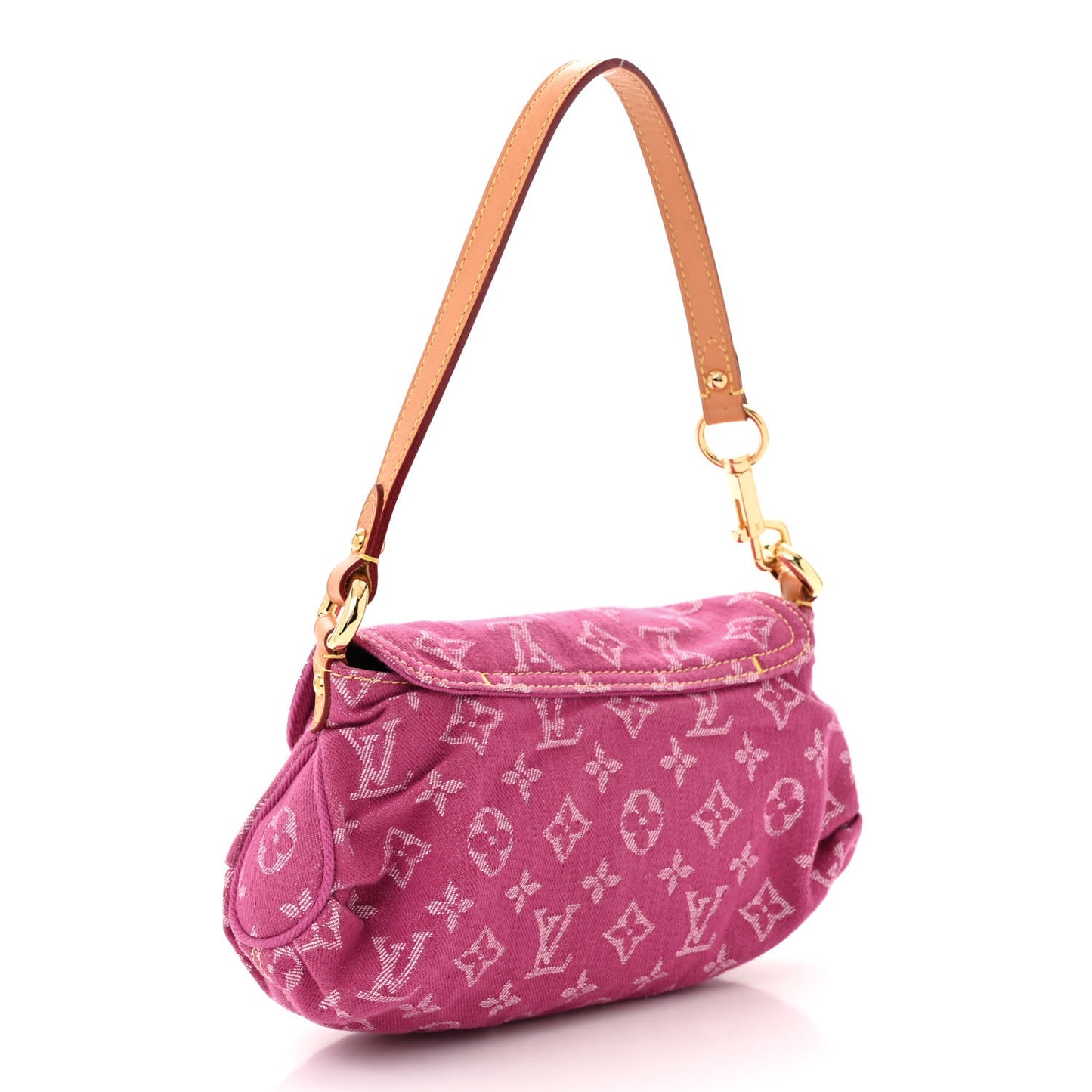 Monogram Denim Mini Pleaty Fuchsia