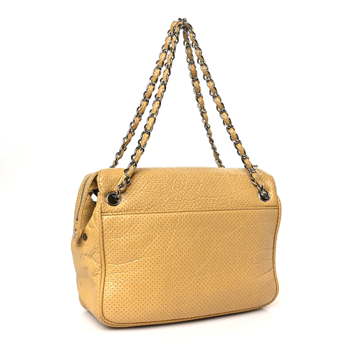 Calfskin Perforated 50's Satchel Yellow Yellow