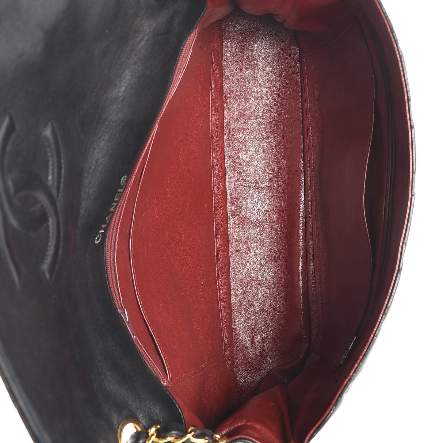 Lambskin Quilted Jumbo Single Flap Black