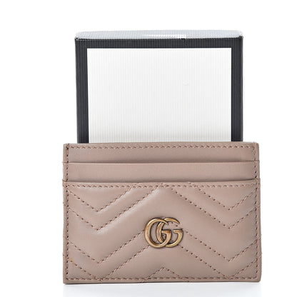 Gucci Calfskin Matelasse GG Marmont Card Holder Porcelain Rose 8 of 8