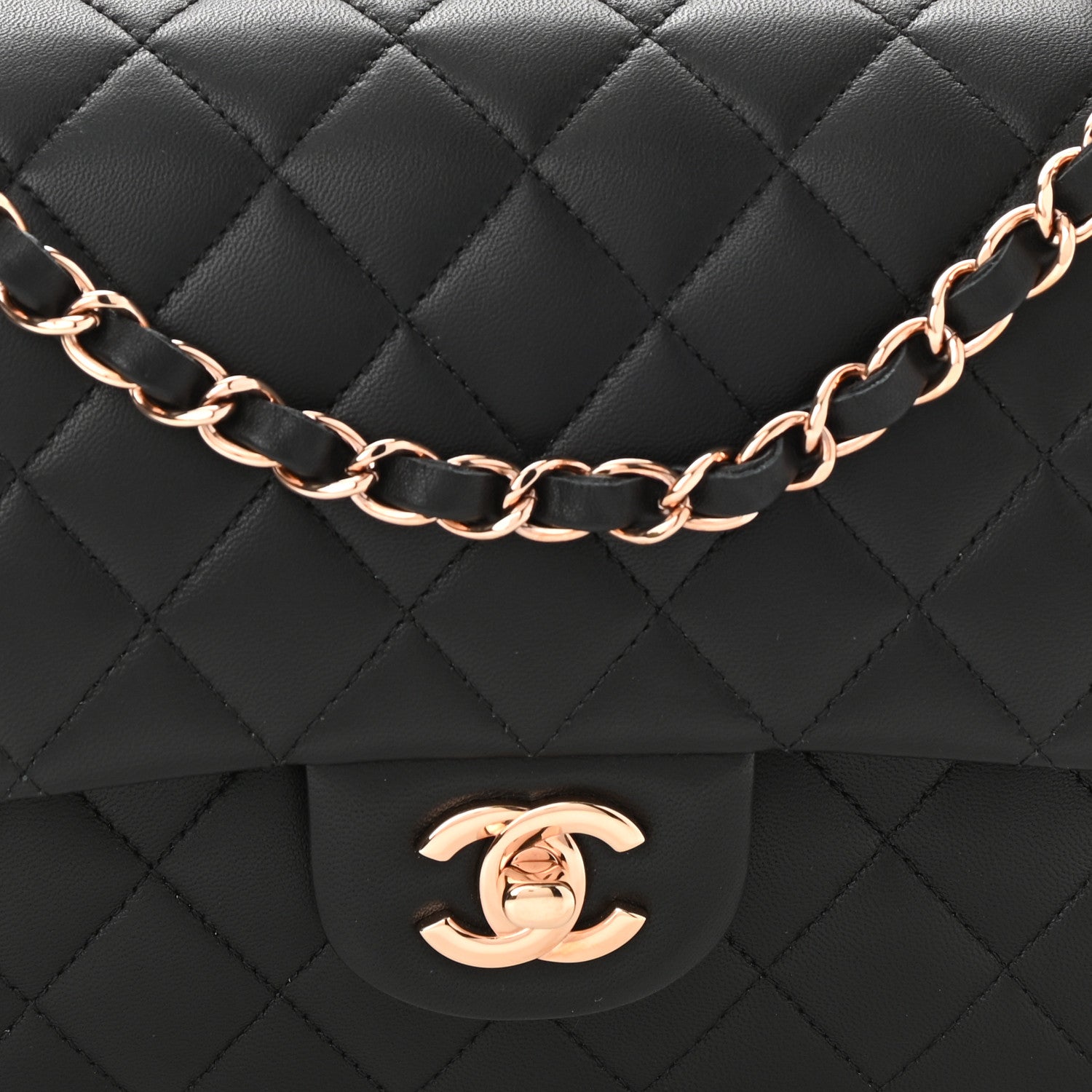 Chanel Lambskin Quilted Medium Double Flap Black 8 of 11