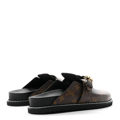 Louis Vuitton Patent Monogram Womens Cosy Flat Comfort Clog Mules 41 Brown 5 of 9