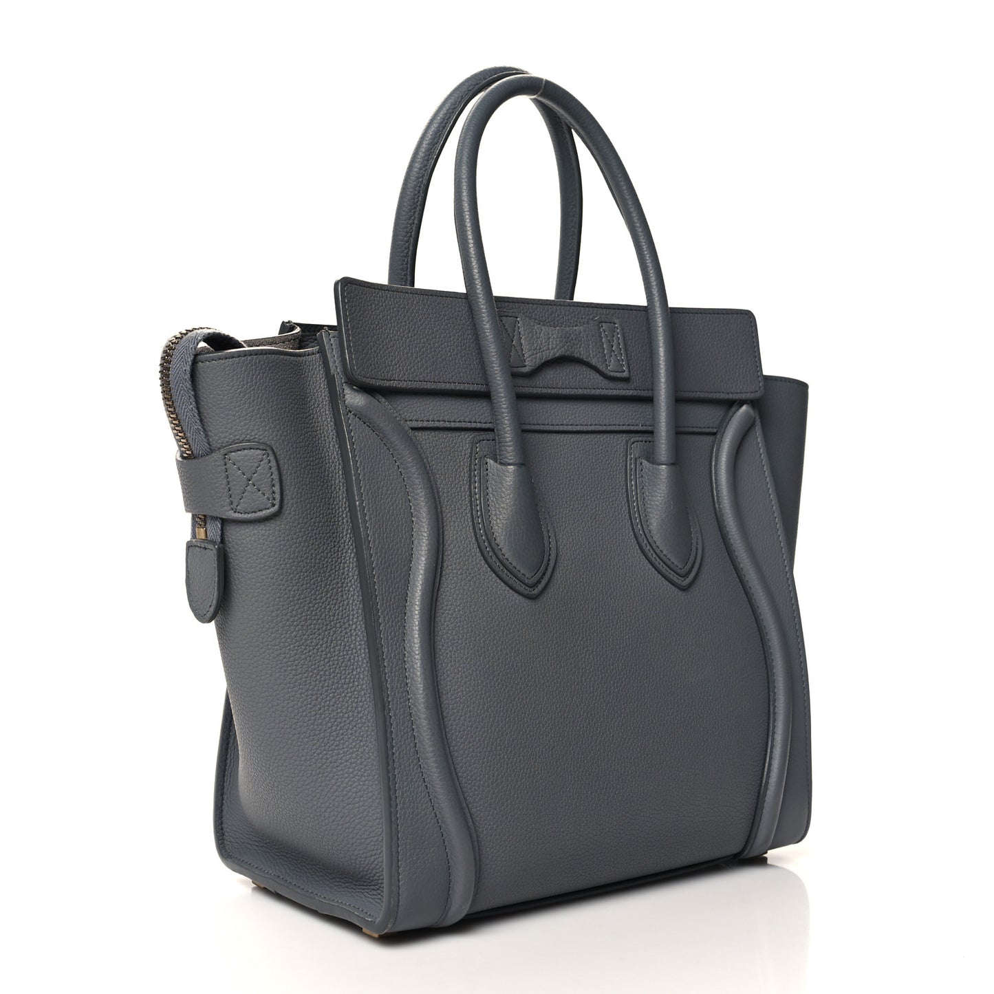 Drummed Calfskin Micro Luggage Kohl
