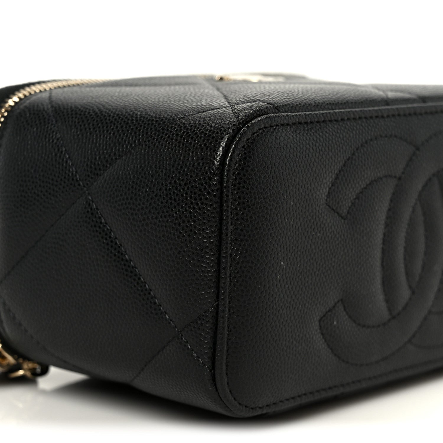 Chanel Caviar Quilted Top Handle Long Vanity Black 10 of 12
