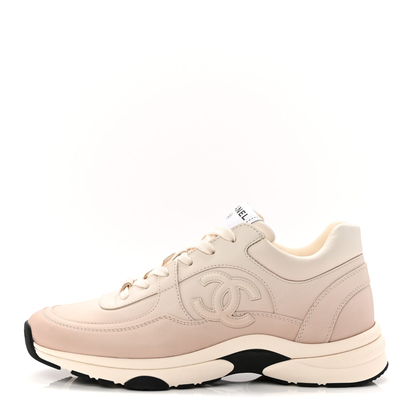 Gradiant Calfskin CC Womens Sneakers 40 Beige