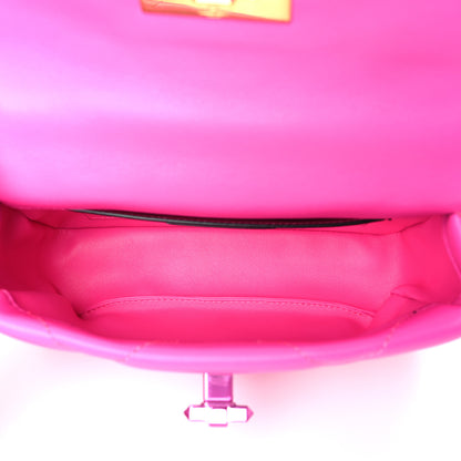 Valentino Garavani Nappa Lacquer Monochrome Small Roman Stud Shoulder Bag Pink PP 5 of 8