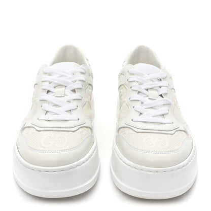 Gucci Calfskin GG Tennis Embossed Perforated Womens Platform 55mm Sneakers 38 Great White 2 of 10
